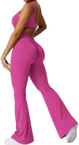 Women Sleeveless Flare Jumpsuits Fitness Yoga Long Pants Yoga Pants fashion novaa