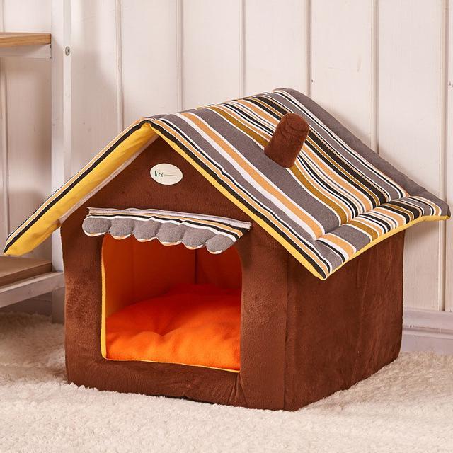 New Fashion Striped Removable Cover Mat Dog House Dog Beds For Small Medium Dogs Pet Products House Pet Beds for Cat Pet peteezee