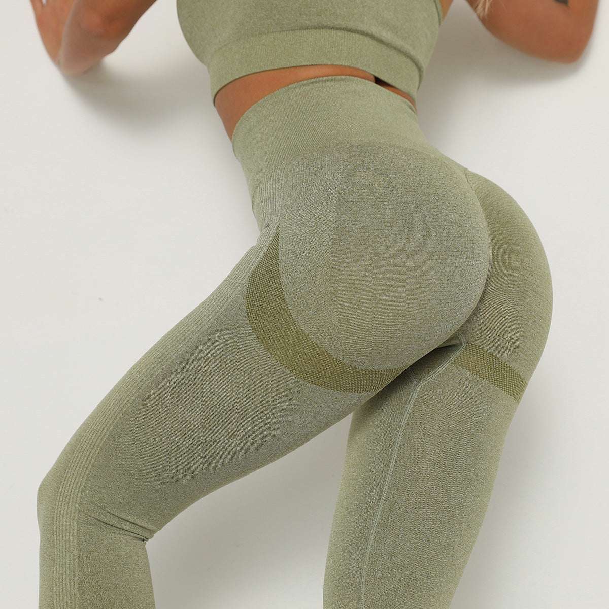 Fitness Yoga Pants Butt Lifting Seamless Leggings Women Gym Yoga Pants fashion novaa Army green L
