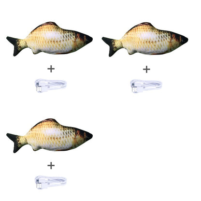Without Cat Nip Version - Electric Jumping Fish Simulation Electric Fish Toy Pet peteezee C 3pcs