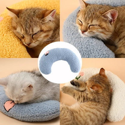 Little Pillow For Cats Fashion Neck Protector Deep Sleep Puppy U-Shaped Pillow Pets Pillow Kitten Headrest Dog Sleeping Pillow Pet Products Pet peteezee