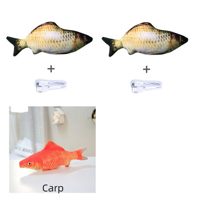 Without Cat Nip Version - Electric Jumping Fish Simulation Electric Fish Toy Pet peteezee Set A