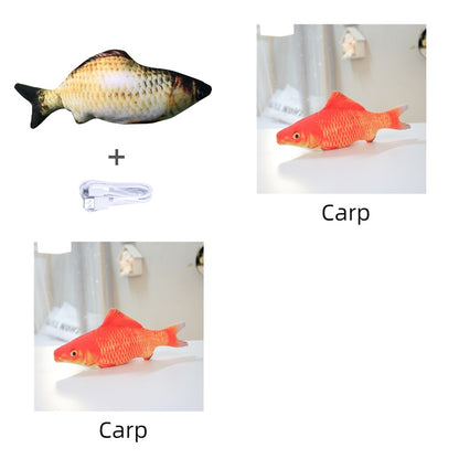 Without Cat Nip Version - Electric Jumping Fish Simulation Electric Fish Toy Pet peteezee Set E