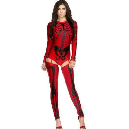 Halloween Cosplay Costume Skull Zombie Uniform dress fashion novaa
