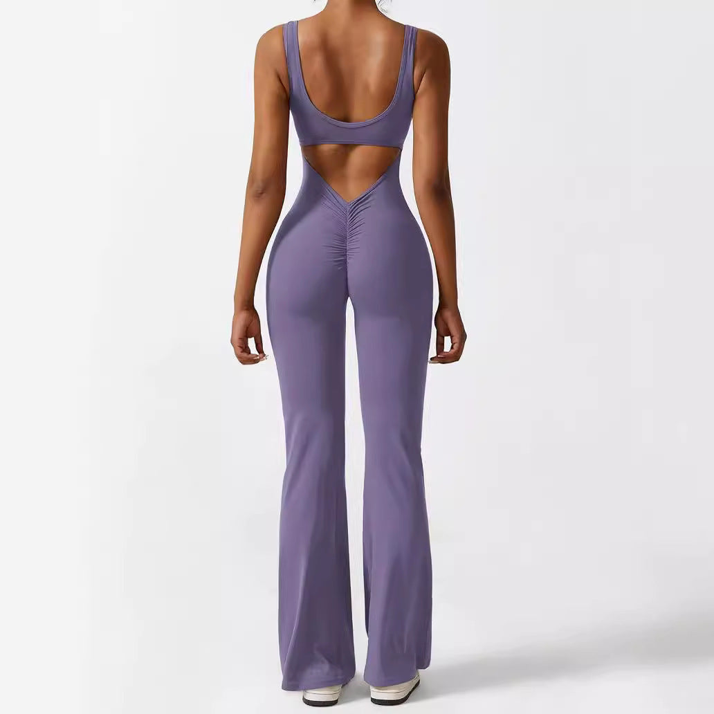 Women Sleeveless Flare Jumpsuits Fitness Yoga Long Pants Yoga Pants fashion novaa