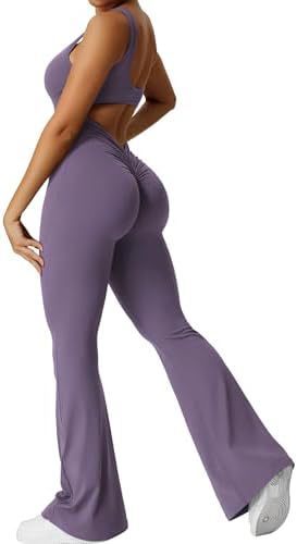 Women Sleeveless Flare Jumpsuits Fitness Yoga Long Pants Yoga Pants fashion novaa