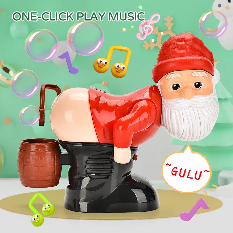Electric Santa Claus Bubbles Machine Blowing Bubbles Music Light Entertainment Toy Prank Funny Ornament Christmas Gifts Christmas Decorations kids fashion novaa