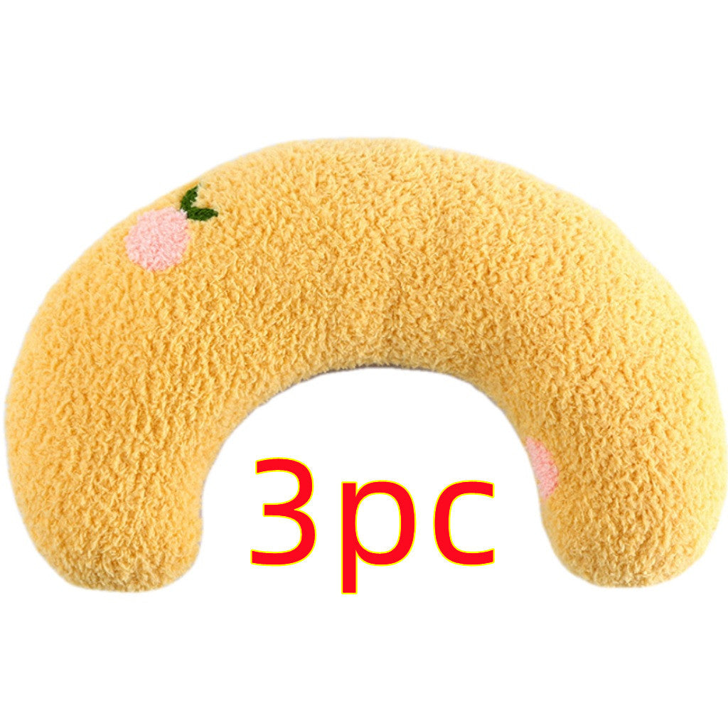 Little Pillow For Cats Fashion Neck Protector Deep Sleep Puppy U-Shaped Pillow Pets Pillow Kitten Headrest Dog Sleeping Pillow Pet Products Pet peteezee Yellow 3PCS