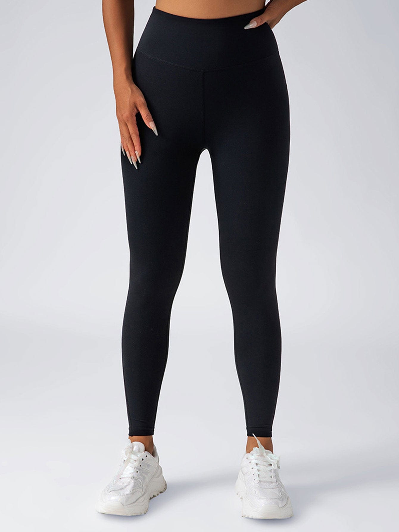Leggings For Women With Pockets- High Waisted Tummy Control For Workout Running Capri Yoga Pants dress fashion novaa Black L