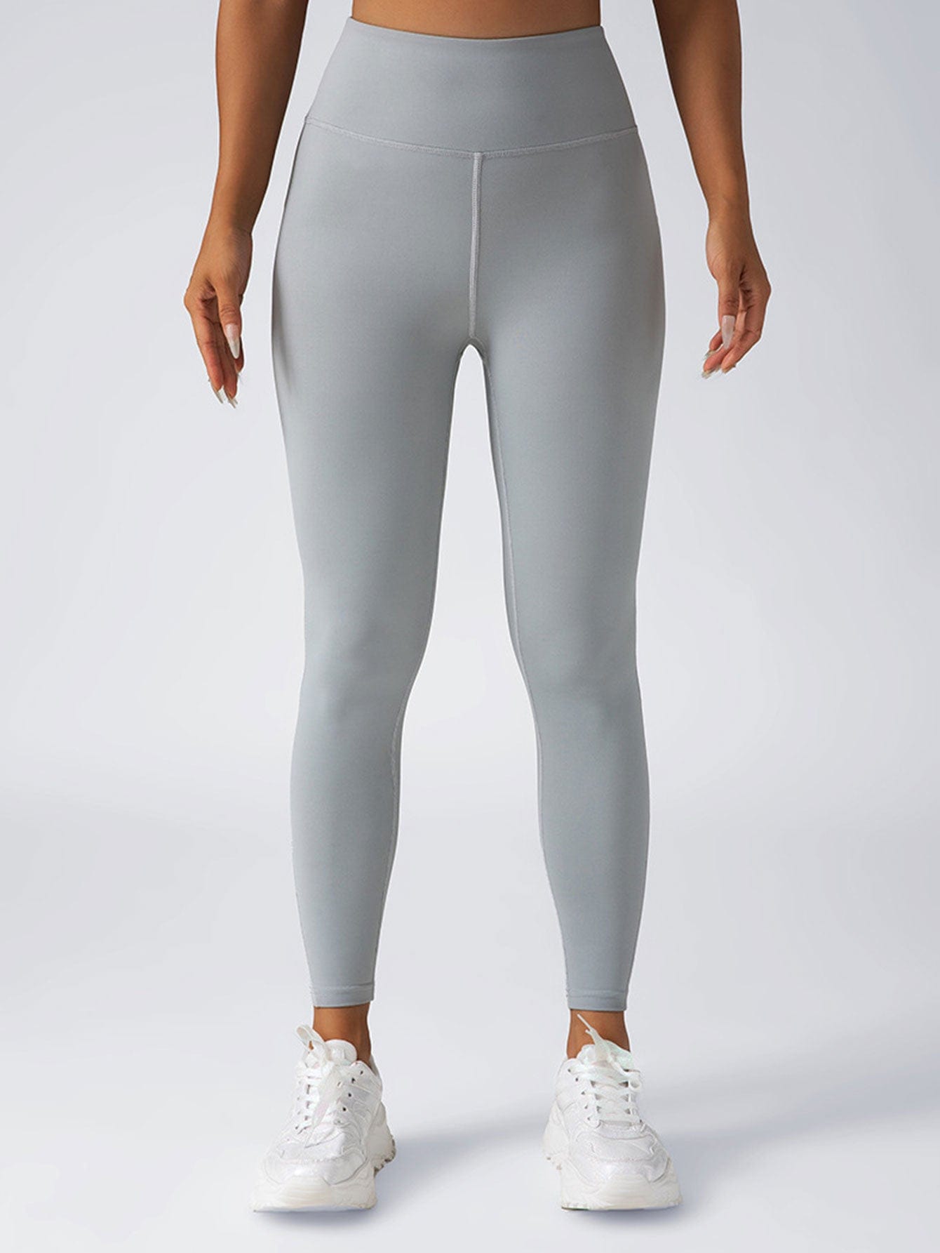 Leggings For Women With Pockets- High Waisted Tummy Control For Workout Running Capri Yoga Pants dress fashion novaa Grey L