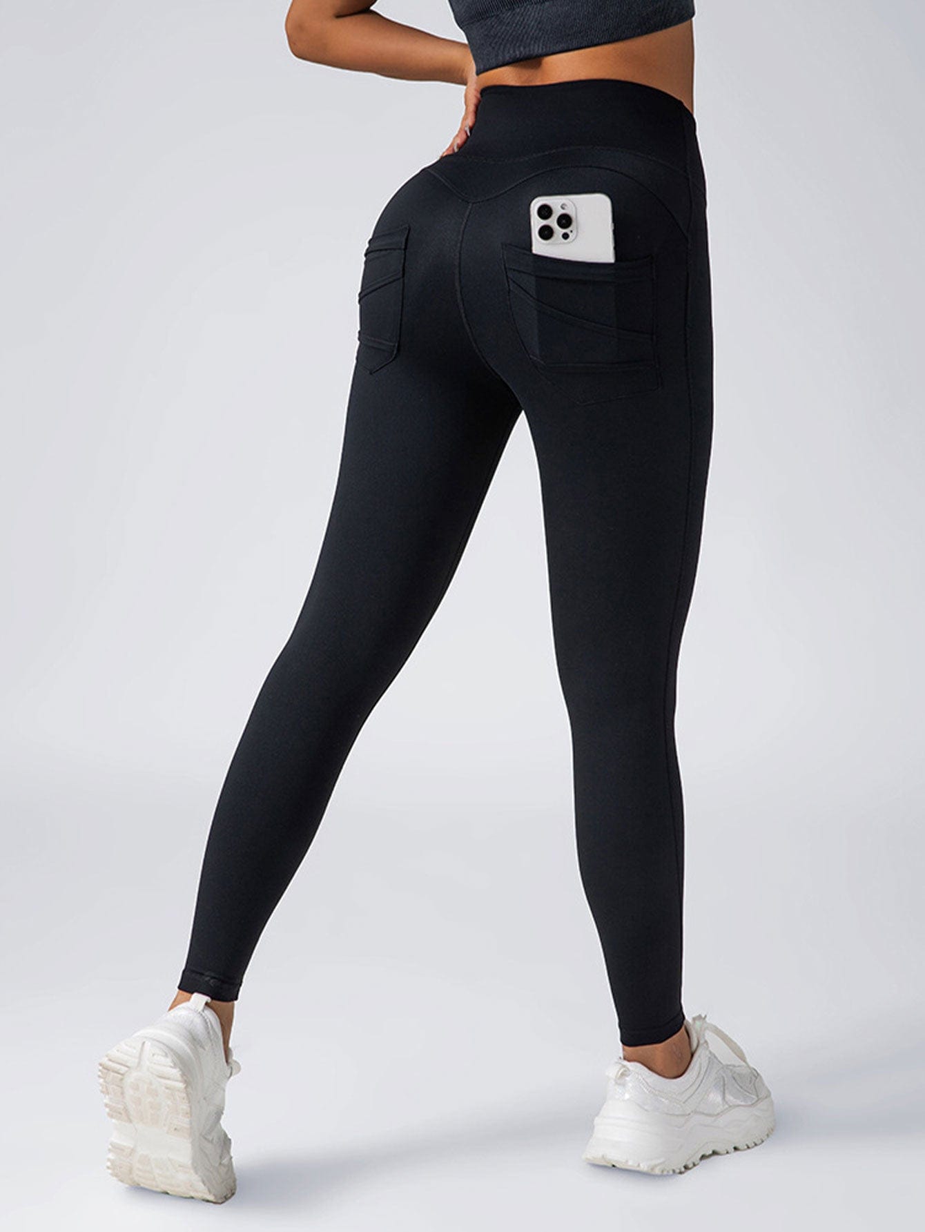 Leggings For Women With Pockets- High Waisted Tummy Control For Workout Running Capri Yoga Pants dress fashion novaa