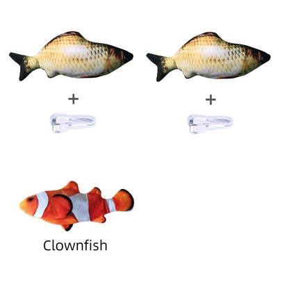 Without Cat Nip Version - Electric Jumping Fish Simulation Electric Fish Toy Pet peteezee Set B