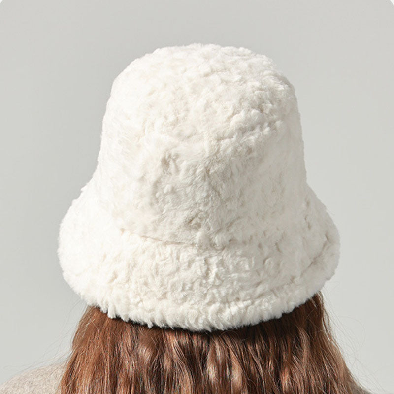 Lambswool Fisherman Hat Winter Warm Fashionable Solid Color Hats For Women hat VISMERA