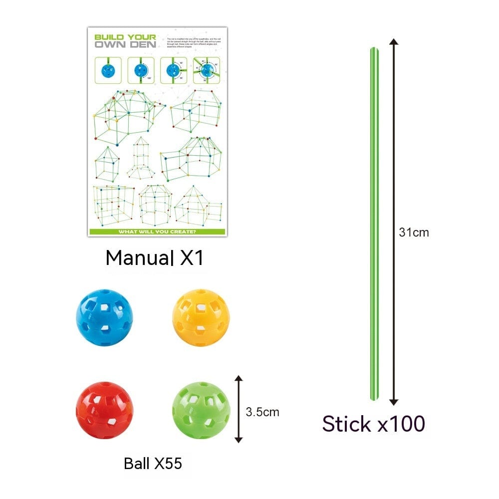 Fort Building Kit Construction Blocks Set Kids Toy Tents Fortress Builder Castles Tunnels Diy 3d Play House For Children Gift kids fashion novaa 100sticks 55balls