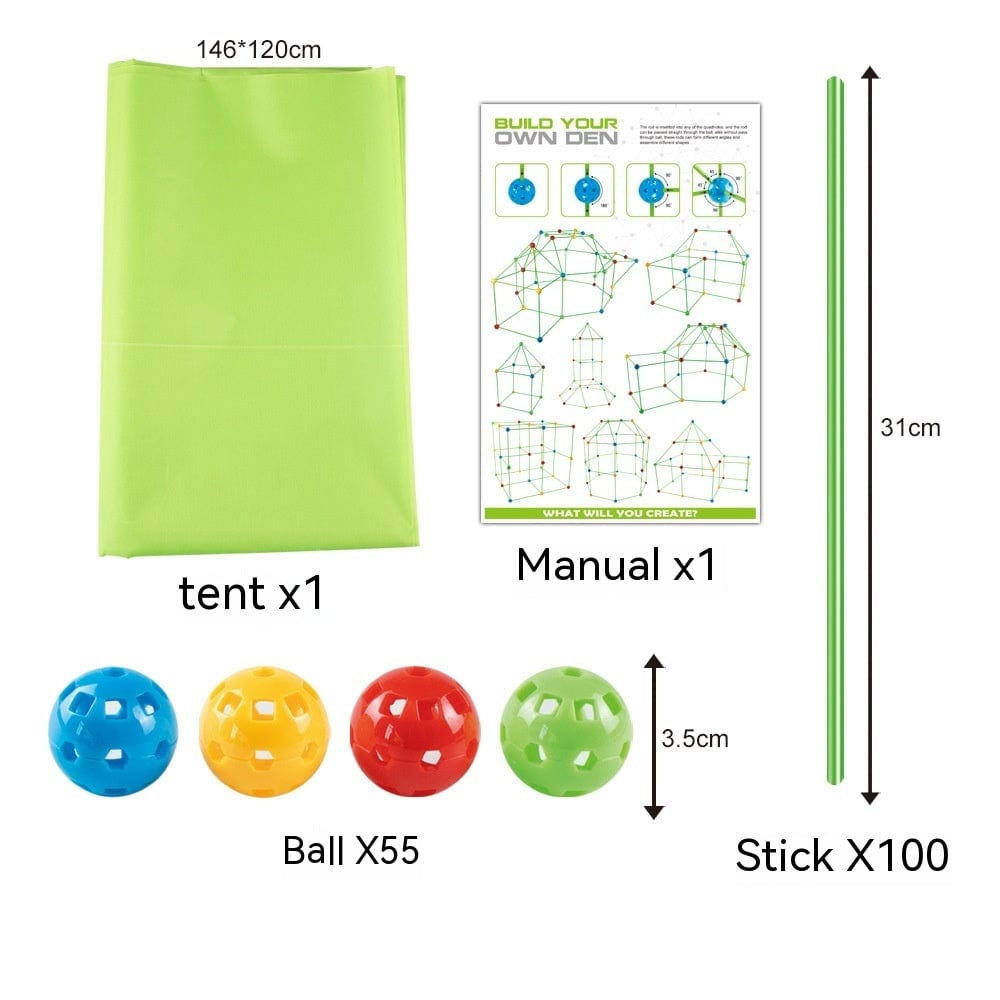 Fort Building Kit Construction Blocks Set Kids Toy Tents Fortress Builder Castles Tunnels Diy 3d Play House For Children Gift kids fashion novaa 100sticks 55balls tent