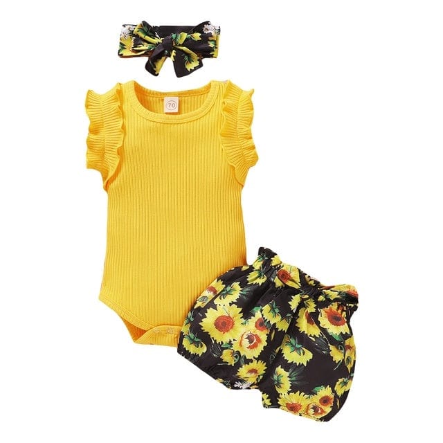 Newborn Baby Clothes Set Short Sleeve Romper Tops Bow Shorts kids fashion novaa 3.style 12M
