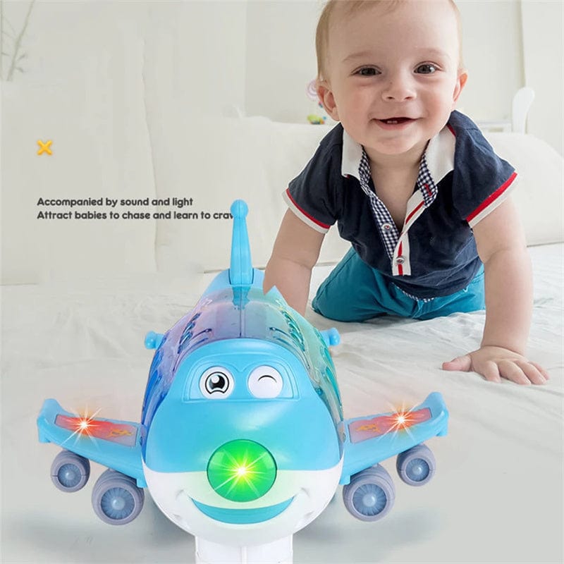 360 Rotating Electric Plane Airplane Toys For Kids Bump And Go Action Toddler Toy Plane With LED Flashing Light Sound For Boys kids fashion novaa