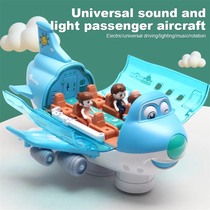 360 Rotating Electric Plane Airplane Toys For Kids Bump And Go Action Toddler Toy Plane With LED Flashing Light Sound For Boys kids fashion novaa