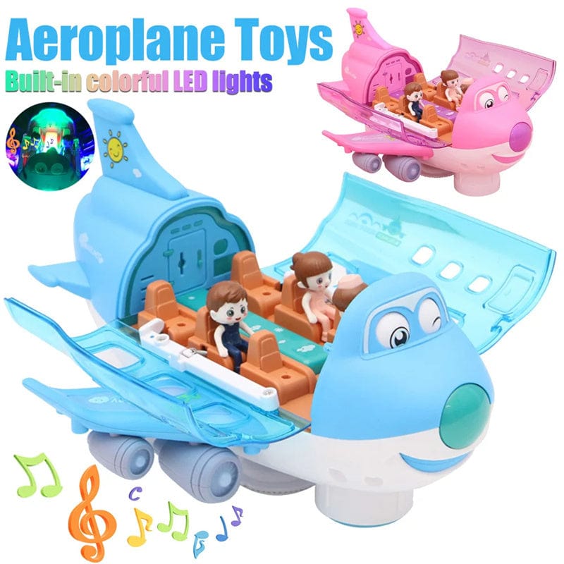 360 Rotating Electric Plane Airplane Toys For Kids Bump And Go Action Toddler Toy Plane With LED Flashing Light Sound For Boys kids fashion novaa