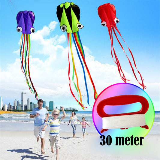 3D 4M Large Octopus Kite with Handle Line Children Outdoor Summer Game Professional Stunt Software Power Beach Kite Kids Toy kids fashion novaa