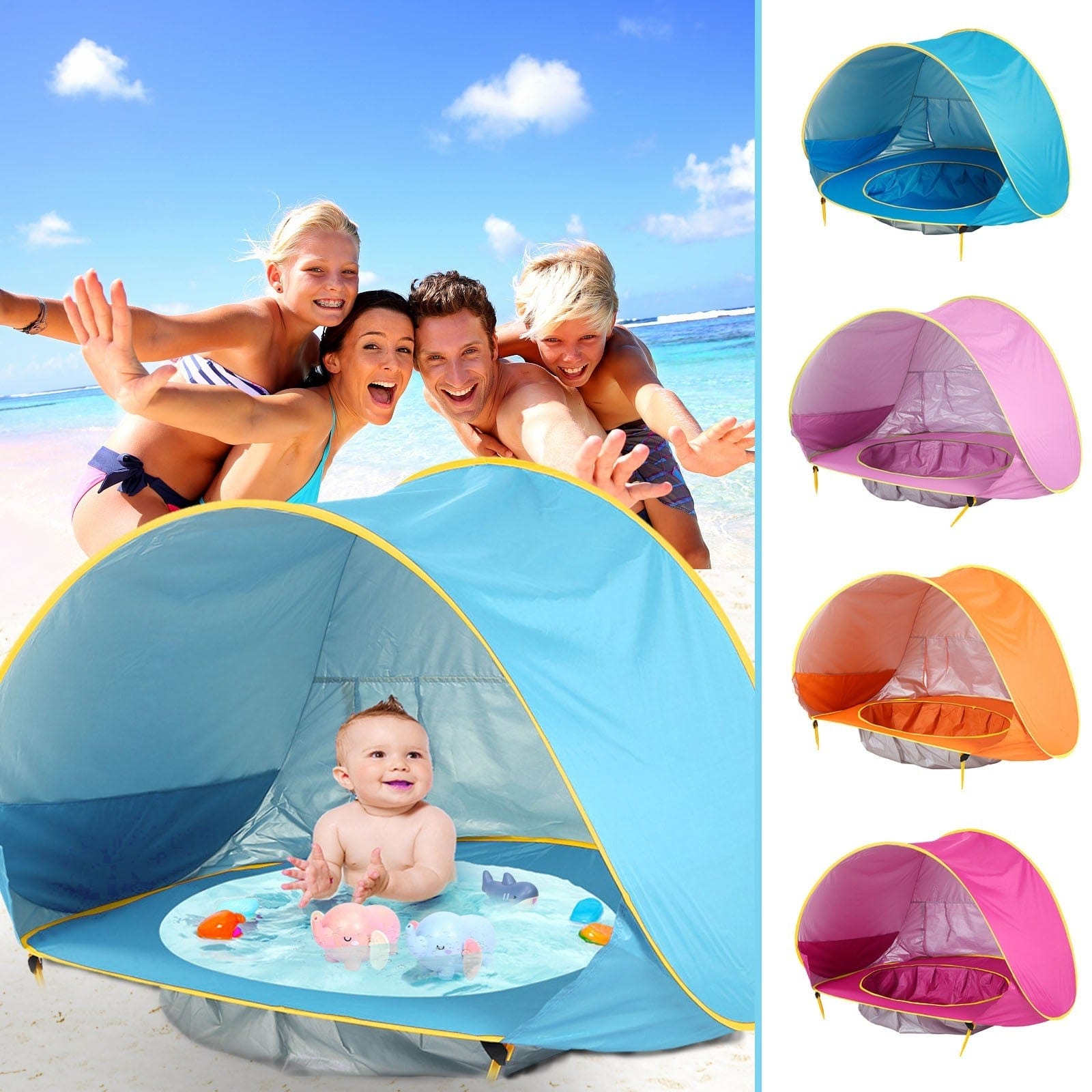 Baby Beach Tent Kids Outdoor Camping Easy Fold Up Waterproof Up Sun Awning Tent UV-protecting kids fashion novaa