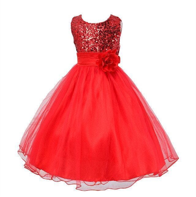 Baby Sequin Dress Flower Girl Wedding Princess Dress kids fashion novaa