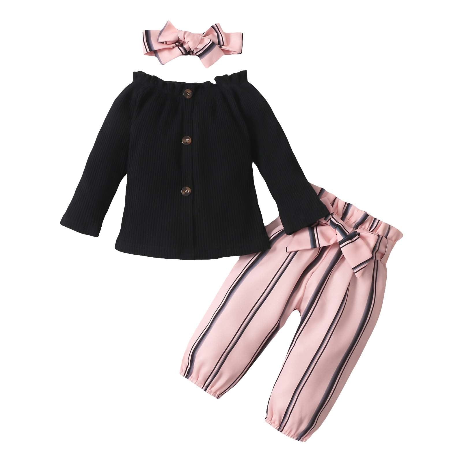 3M-24M Newborn Baby Clothes Set Toddler Girl Outfits kids fashion novaa Black 12M