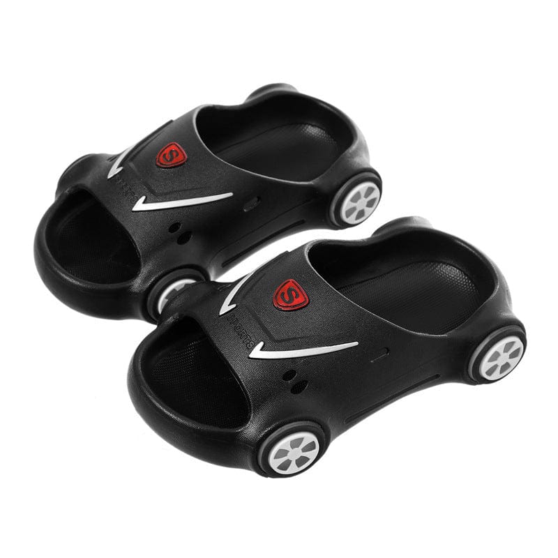 Kids Glowing Slippers Cartoon Car Sandals Children Sandals Anti Slip Boys Girls Luminous Slippers Summer Beach Shoes kids fashion novaa Black matte style 20or21