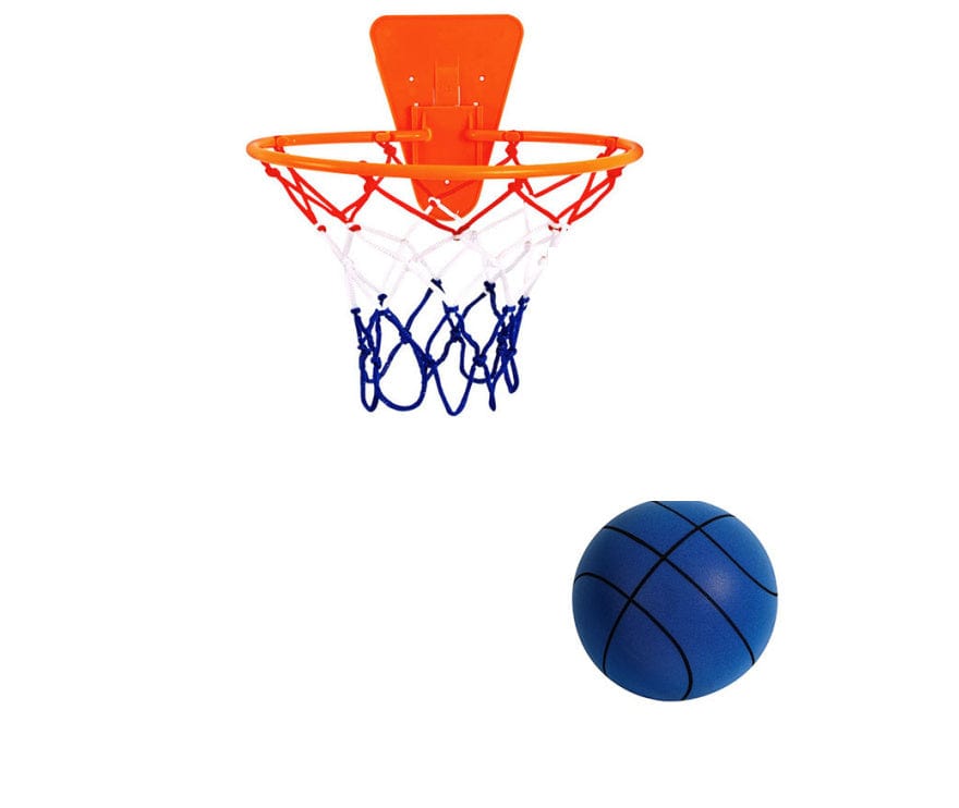 Silent High Density Foam Sports Ball Indoor Mute Basketball Soft Elastic Ball Children Sports Toy Games kids fashion novaa Blue set No 3 Basketball