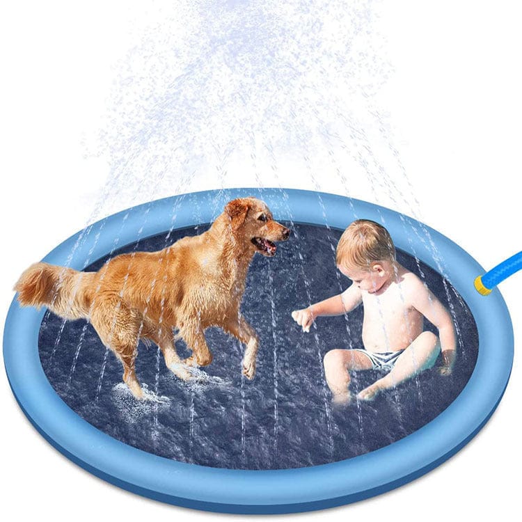 Non-Slip Splash Pad For Kids And Pet Dog Pool Summer Outdoor Water Toys Fun Backyard Fountain Play Mat kids fashion novaa Blue170cm