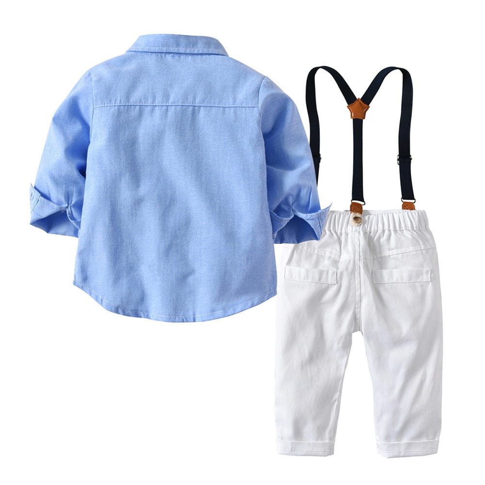 Boys Gentleman Bib Pant Suit Long Sleeve Bow Tie kids fashion novaa