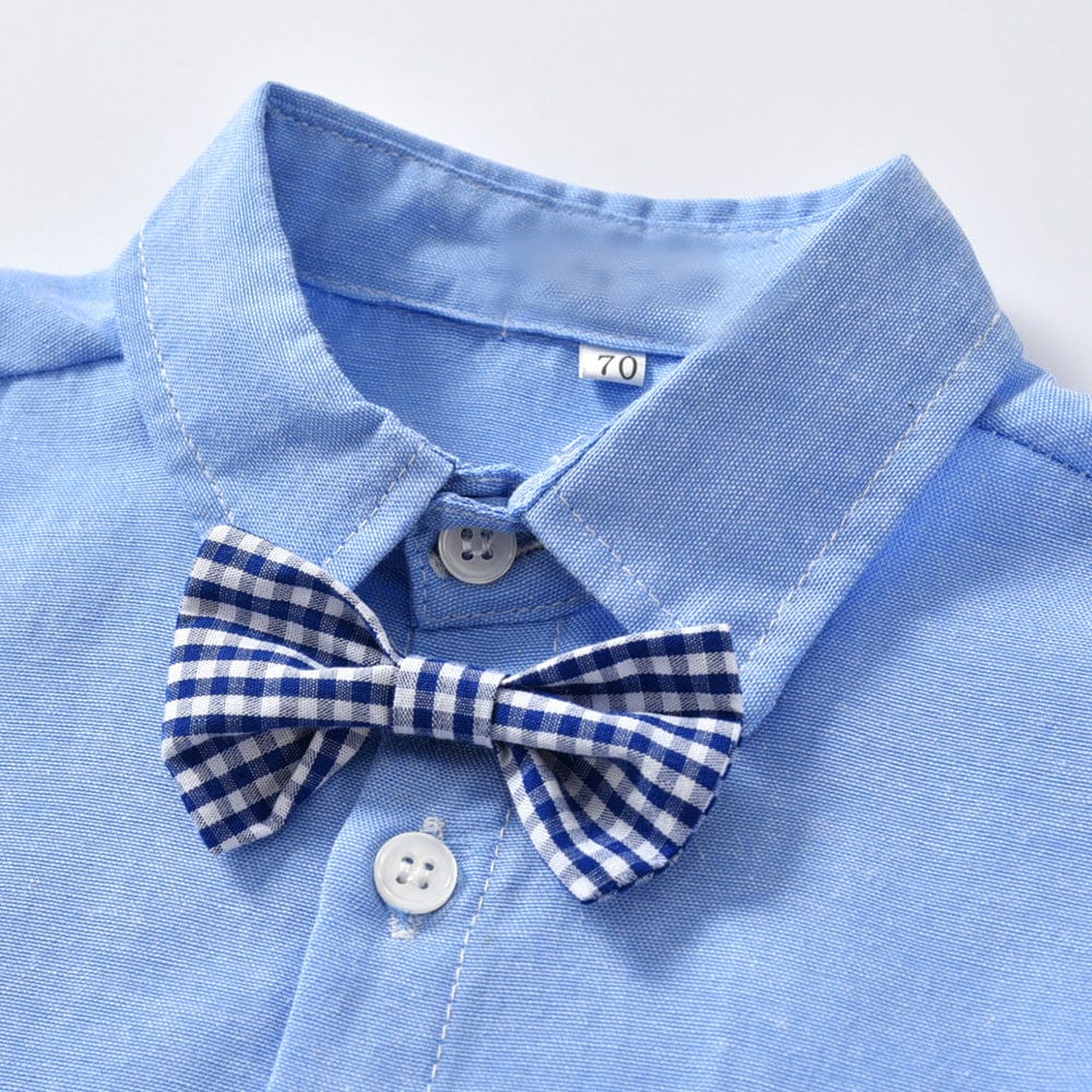 Boys Gentleman Bib Pant Suit Long Sleeve Bow Tie kids fashion novaa