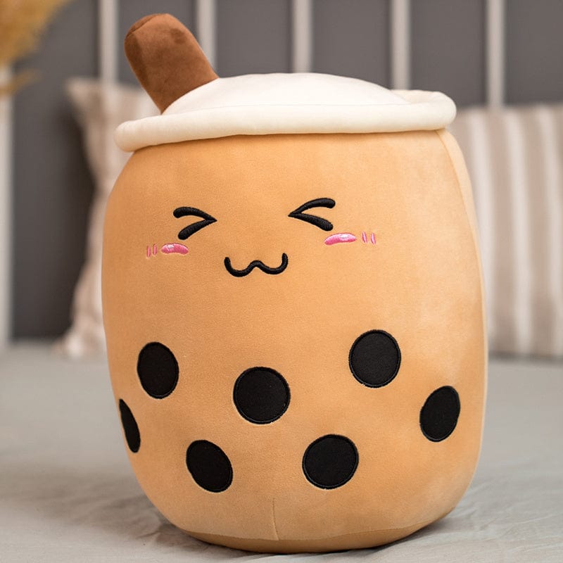Unique Soft Teddy Plush Boba Milk Tea Plushie Toy Stuffed Fruit Shape Taste Milk Tea Hug Pillow Balls Boba Tea Cup Cushion Kids kids fashion novaa Brown 2 24cm