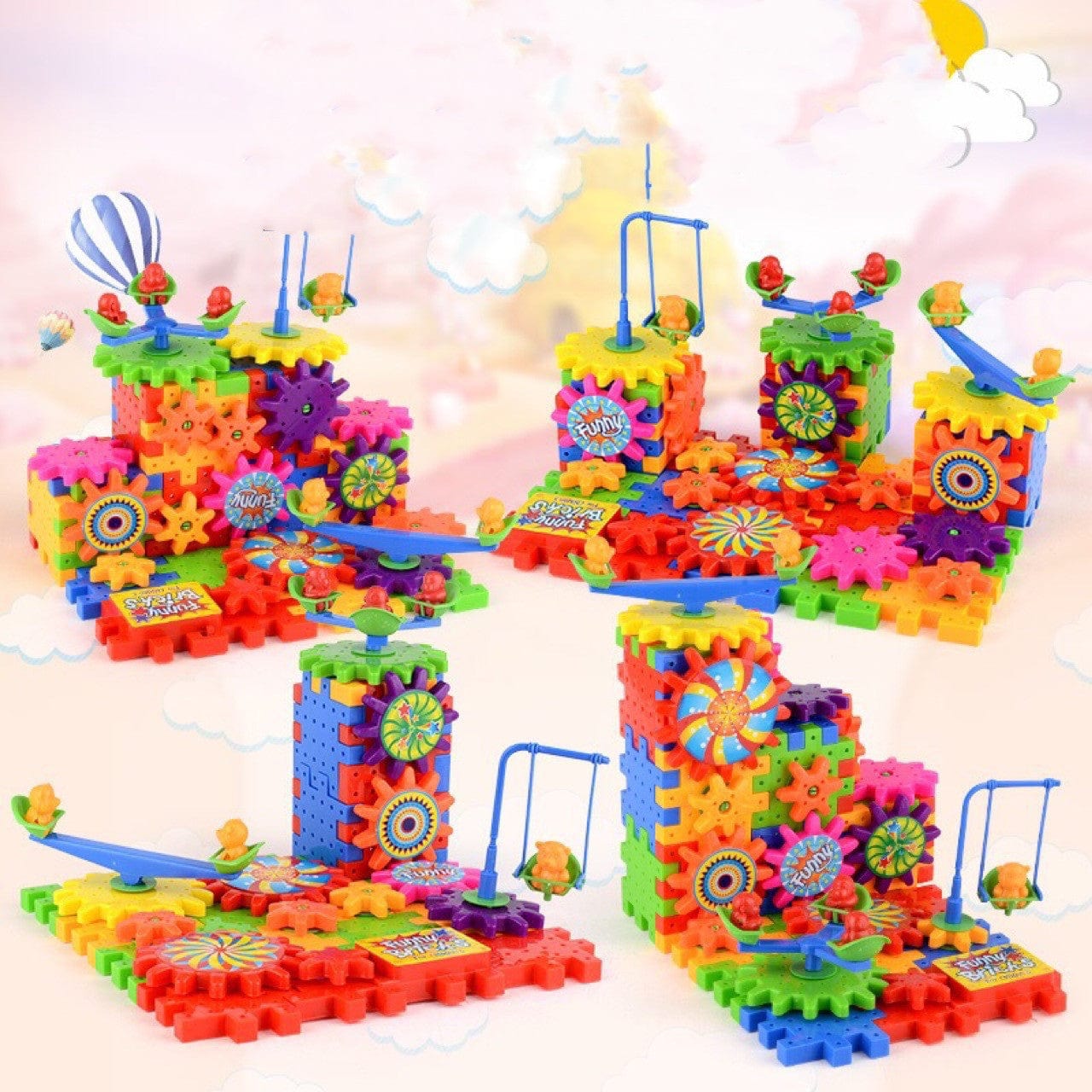 Electric Gears 3D Model Building Kits Plastic Brick Blocks Educational Toys for Kids kids fashion novaa