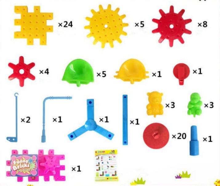 Electric Gears 3D Model Building Kits Plastic Brick Blocks Educational Toys for Kids kids fashion novaa