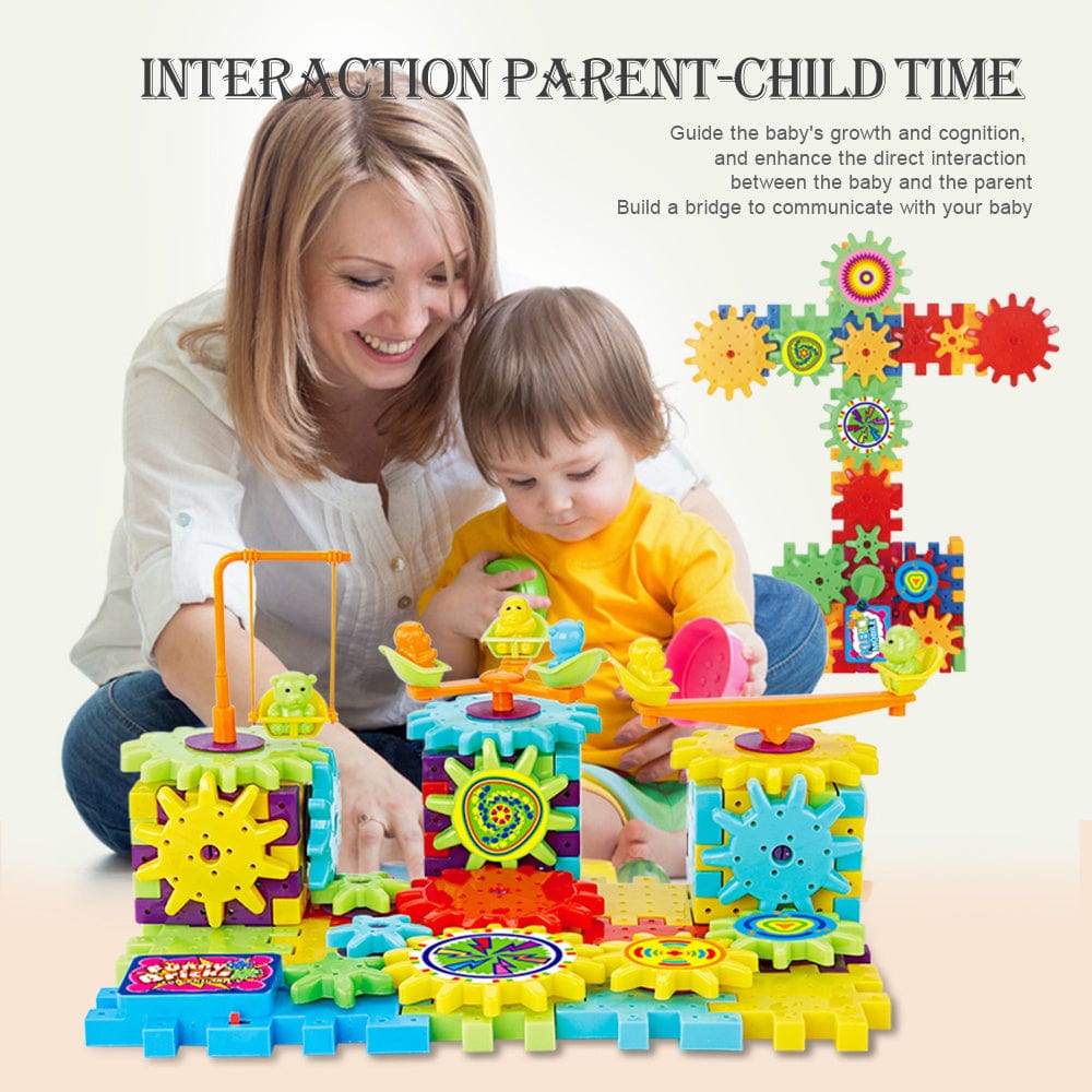 Electric Gears 3D Model Building Kits Plastic Brick Blocks Educational Toys for Kids kids fashion novaa