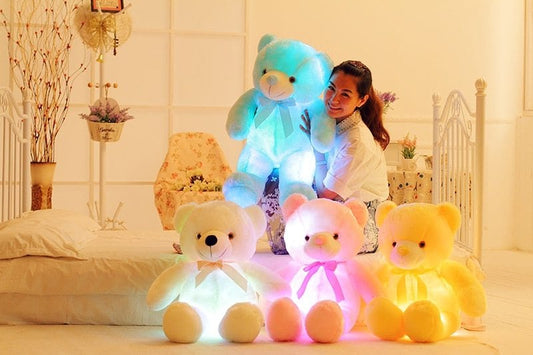 Creative Light Up LED Teddy Bear Stuffed Animals Plush Toy Colorful Glowing Christmas Gift For Kids Pillow kids fashion novaa