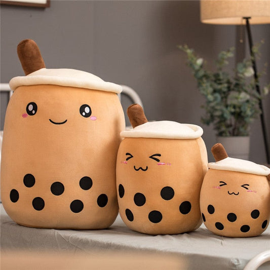 Cute Fruit Drink Plush Stuffed Soft Strawberry Milk Tea Plush Boba Tea Cup Toy Bubble Tea Pillow Cushion Kids Gift kids fashion novaa