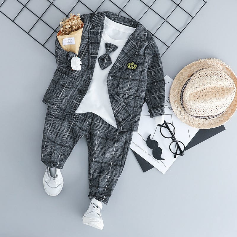 British small suit children's suit gentleman three-piece suit kids fashion novaa gray 100cm