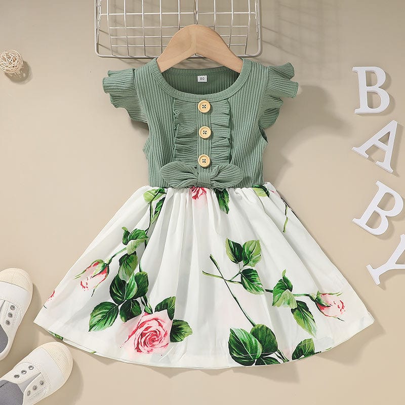 Toddler Kids Baby Girls Clothes Summer Girls Dress kids fashion novaa Green 100cm