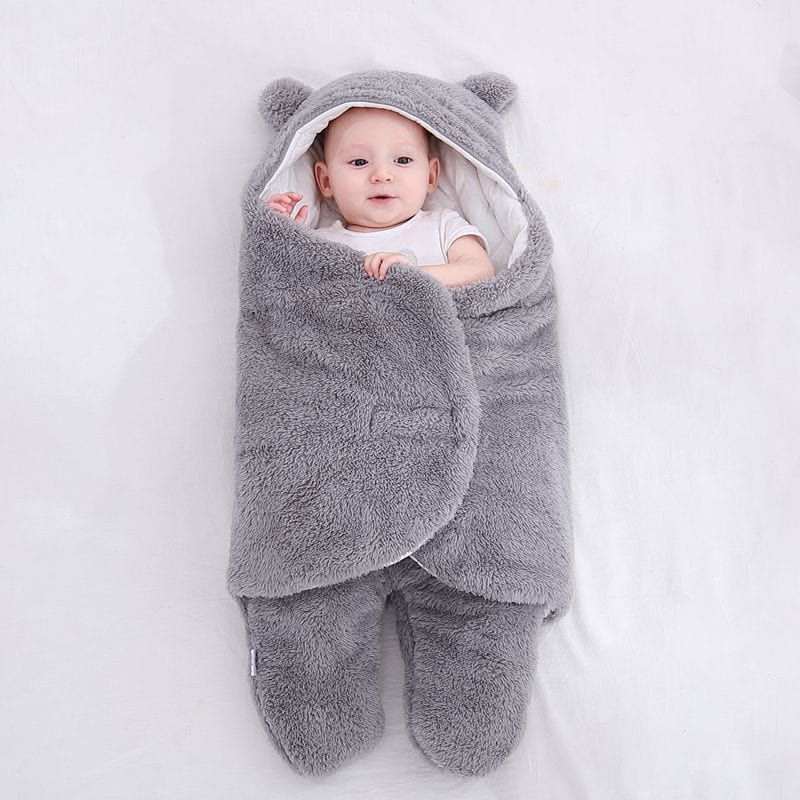 Baby Sleeping Bag Envelope for Newborn Baby Winter Swaddle Blanket kids fashion novaa Grey 3M