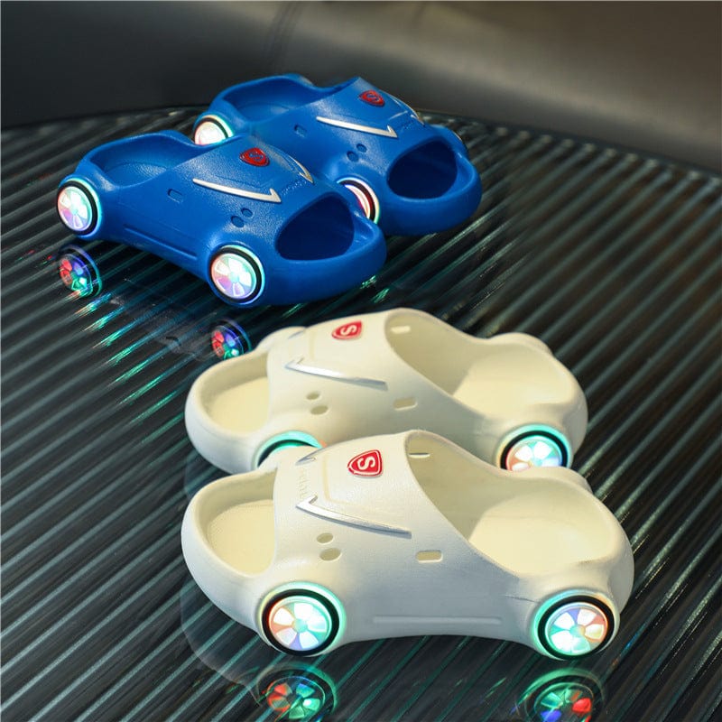 Kids Glowing Slippers Cartoon Car Sandals Children Sandals Anti Slip Boys Girls Luminous Slippers Summer Beach Shoes kids fashion novaa