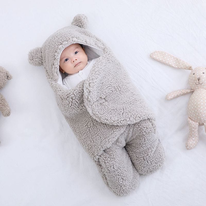Baby Sleeping Bag Envelope for Newborn Baby Winter Swaddle Blanket kids fashion novaa Light grey 3M