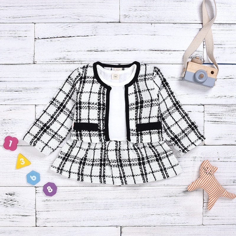 Long-sleeved Dresses Two-piece Children's Baby Small Incense Wind Suit kids fashion novaa