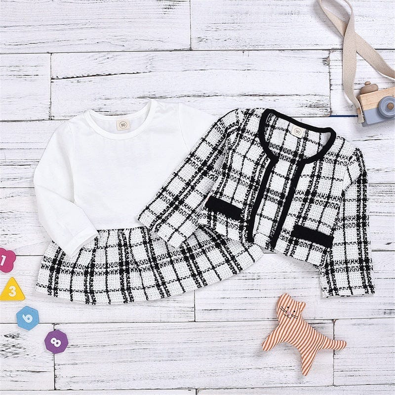 Long-sleeved Dresses Two-piece Children's Baby Small Incense Wind Suit kids fashion novaa