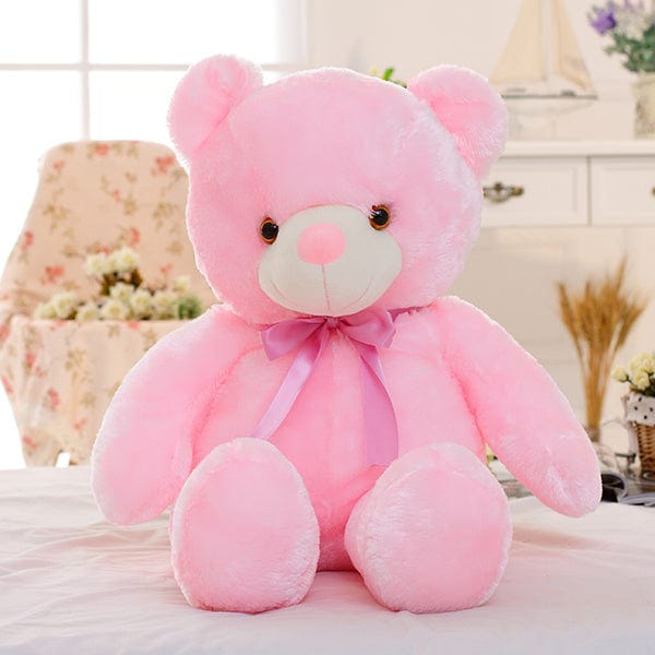 Creative Light Up LED Teddy Bear Stuffed Animals Plush Toy Colorful Glowing Christmas Gift For Kids Pillow kids fashion novaa Pink 25cm