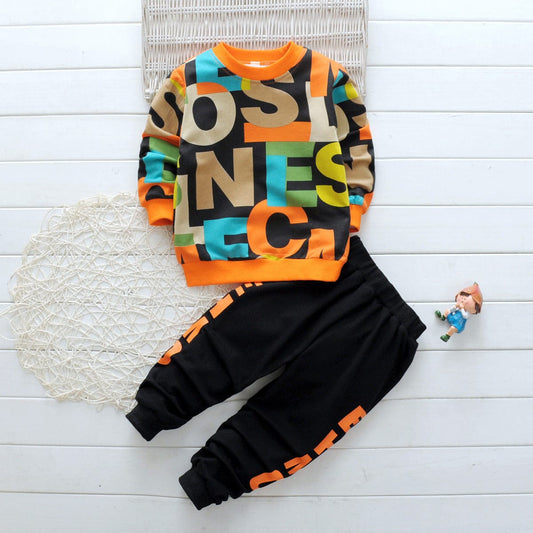 Spring children's clothing boy and girl suit two-piece cartoon sweater kids fashion novaa