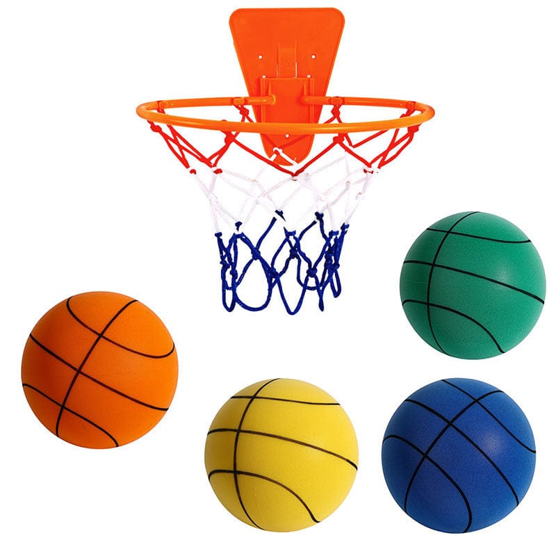 Silent High Density Foam Sports Ball Indoor Mute Basketball Soft Elastic Ball Children Sports Toy Games kids fashion novaa Striped Suit No 3 Basketball