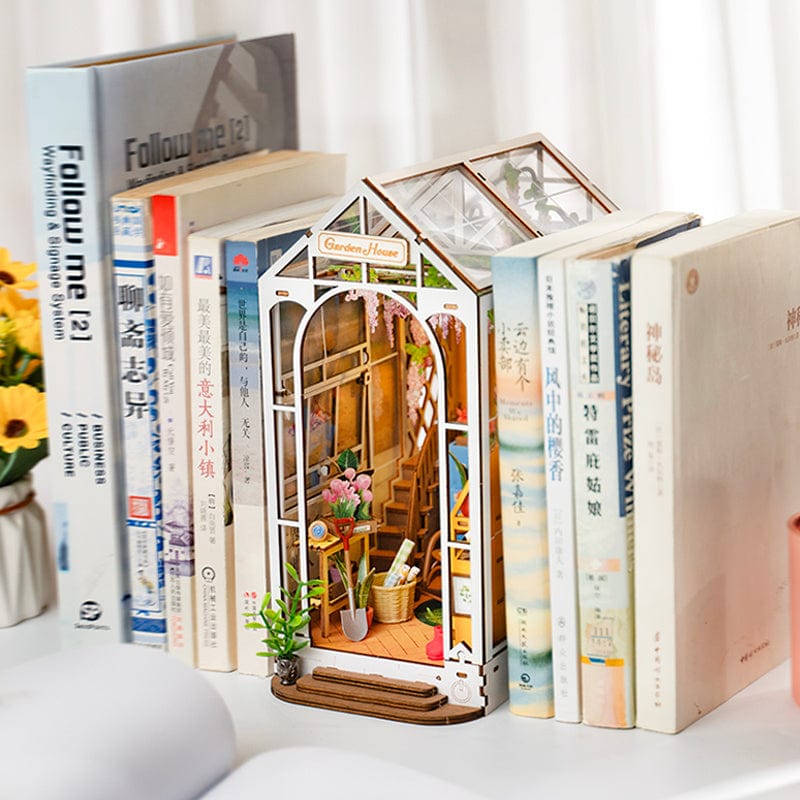 Robotime Rolife Garden House Book Nook Kit Book Shelf Insert Easy Assemble Toys Gifts For Kids Women Girls Home Decoration TGB06 kids fashion novaa