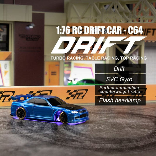Turbo Racing 1vs76 C64 Drift RC Car With Gyro Radio Full Proportional Remote Control Toys RTR Kit For Kids And Adults kids fashion novaa